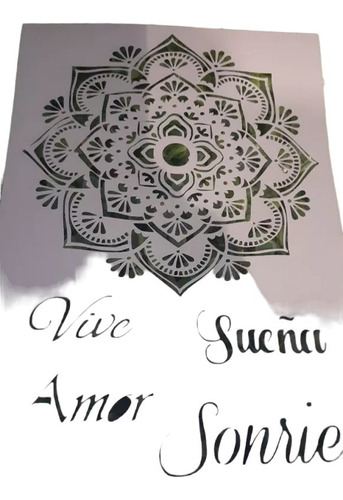 Stencil Mandala Vive Sueña Amor