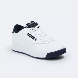 Zapatilla Rubbet Classic Blanco Con Azul Mujer