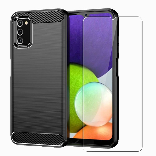 Funda Fibra De Carbono Rugged Y Vidrio 9h Para Samsung A03s