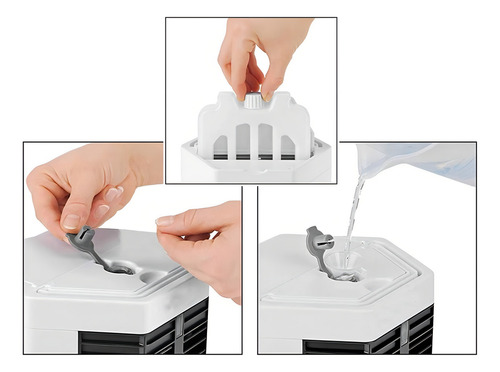 Ventilador De Mesa Umidificador Ar Fesco Usb Led Arctic Air Estrutura Branco Pás Cinza Diâmetro 17 Cm Frequência 50/60hz Material Das Pás Plástico Quantidade De Pás 0 127/220v