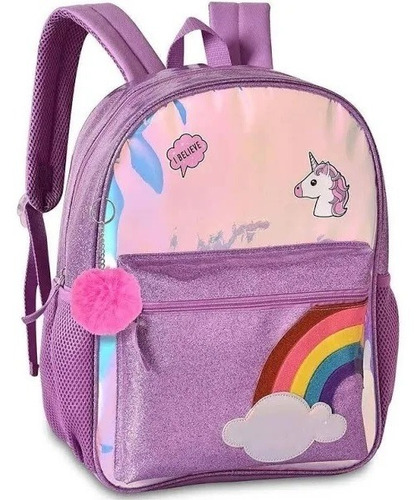 Mochila Unicornio Menina Infantil Escolar Escolinha Creche