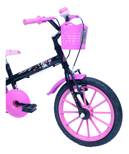 Bicicleta infantil de 4 a 5 años para mujer princesas niñas color negro