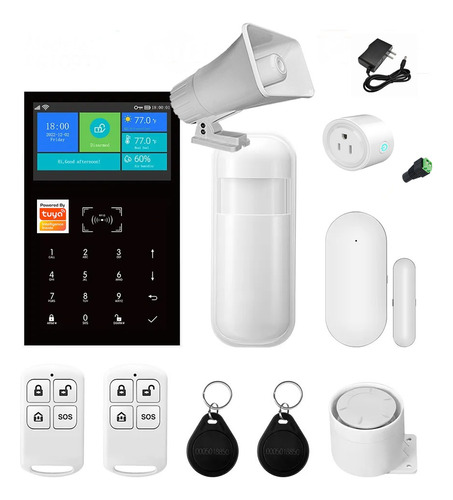 Kit De Seguridad Alarma Hibrida Tuya Smart Pg109 Sirena 30w