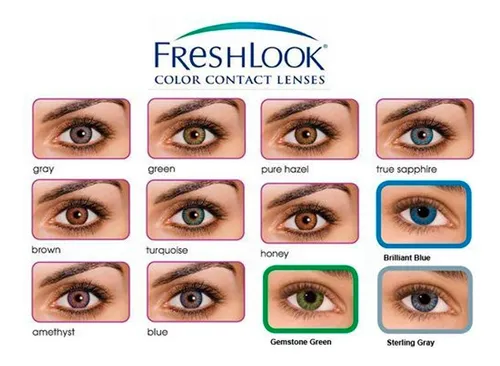 Lentes De Contacto Fresh Look Trikolor + Liquido + Estuche - $ 45.500