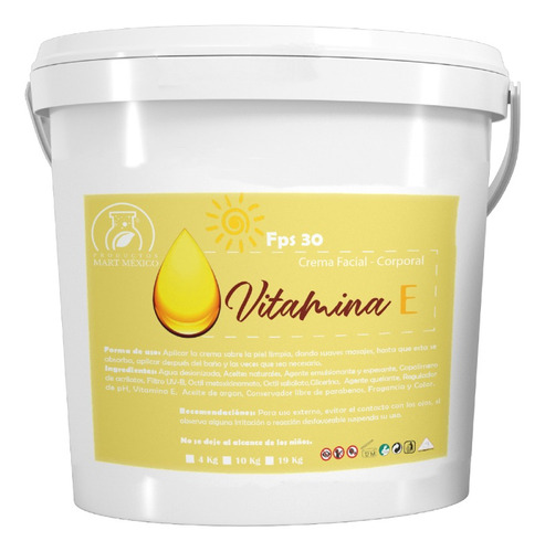  Crema De Vitamina E Con Filtro Solar 30 Fps (4 Kilos)
