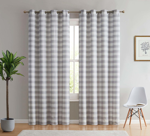 Hlc.me Hilltop Buffalo Check - Cortinas De Ventana Ligeras,