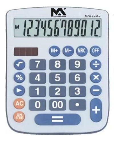 Calculadora De Mesa Comercial Escritório 12 Dígitos Pilha Aa Cor Cinza