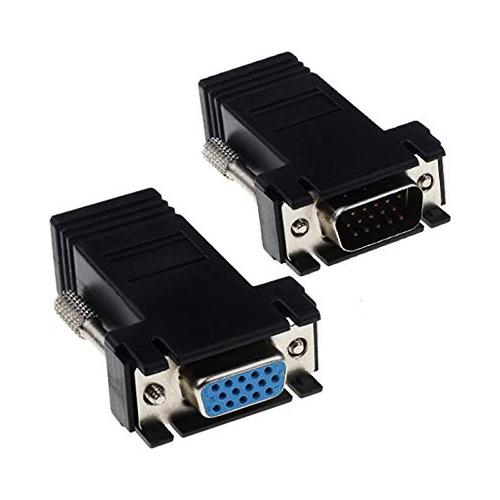 Apmixi Adaptador Extensor Rj45 Vga 2 Unidad Hembra Lan Cat5