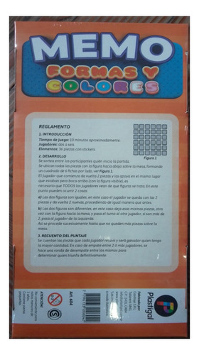 Juego De Mesa Plastigal 604 Memo Formas Y Colores Didakta