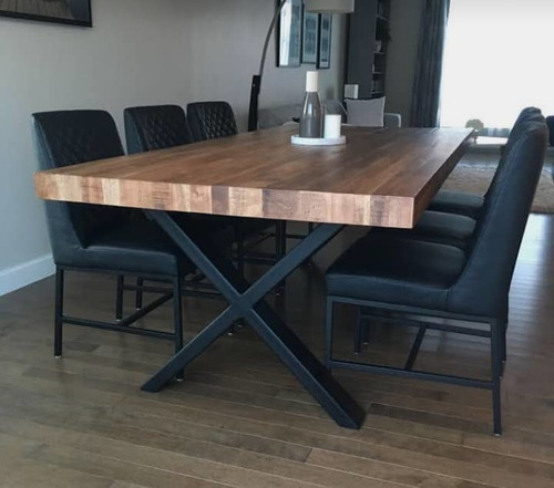 Imagen 3 de 7 de Mesa De Madera Estilo Industrial