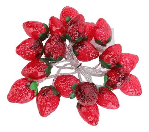 Cadena De Luces Led Con Forma De Fresa, Funciona Con Pilas,