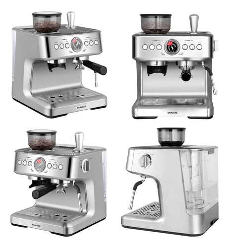 SANGKEE Máquina de Espresso con Molinillo y Varilla de Vapor, Cafeteras Espresso Profesionalde 20 bares con Doble Caldera & Tecnología de Calentamiento,Capuchino y Latte para Uso Doméstico y Comercial