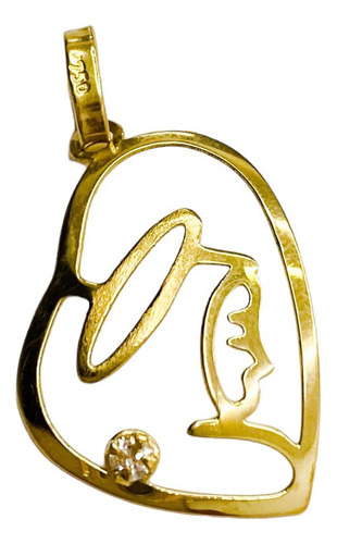 Pingente Santa Nossa Senhora Salve Rainha Em Ouro 18k Linda