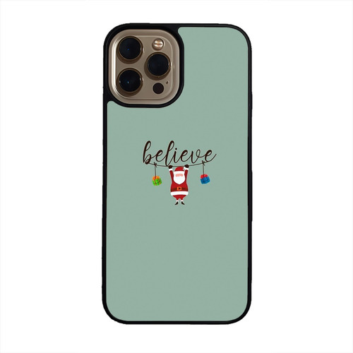 Funda Celular Navidad Navideña Santa Claus Believe Verde