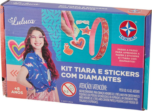 Kit Tiara E Stickers Com Diamantes Da Luluca Estrela