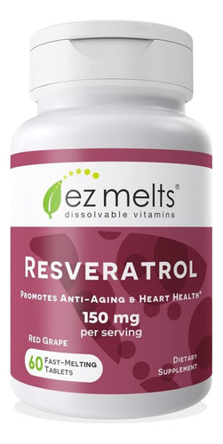 Ez Melts Resveratrol 150mg 60tabletas Antienvejecimiento