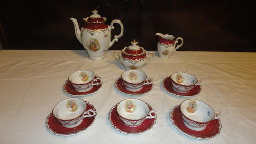 Juego Cafe Porcelana Bavaria Antiguo Rococo Divino Vealo