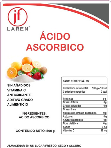 Acido Ascorbico Granel 500g Jf Laren
