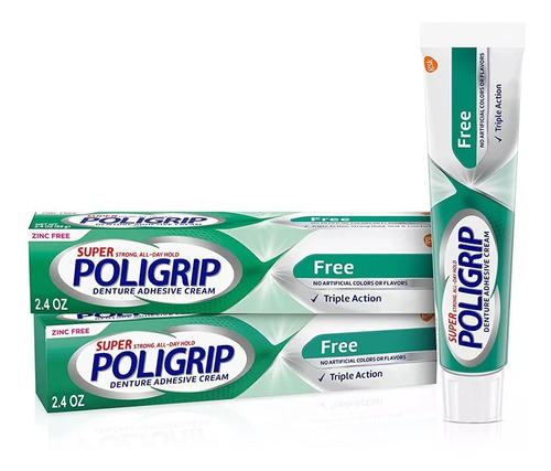 Pegamento Dental Adhesivo Poligrip Super Strong Free Pack 2
