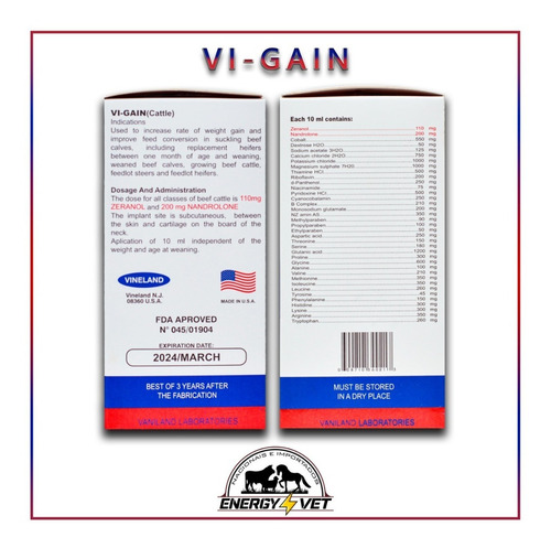 Imagem 4 de 5 de Vigain Original 250ml Suplemento Engorda Bovinos Garrote
