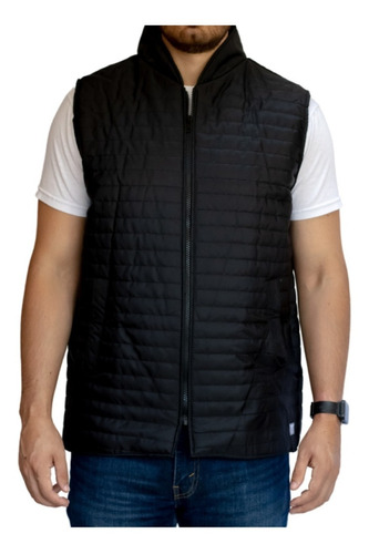 Chaleco Casual Para Hombre Con Relleno - Color Negro