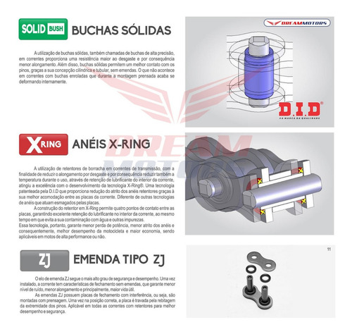 Kit Relação Did Corrente Vx3 + Jt Gsx-s 750 Gsx-s750 43x17