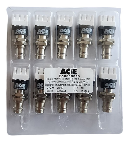 Conector Bnc Balun 75 Ohms A 120 Ohms De Rosca Ac&e 10 Pzs