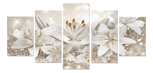 Pintura Sobre Lienzo Para Pared Q Fashion, 5 Hermosas Flores