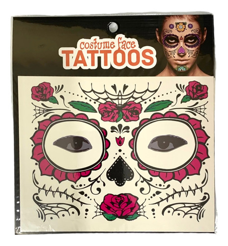 6 Tatuaje Catrina Disfraz Halloween Dia De Muertos Estampa Color