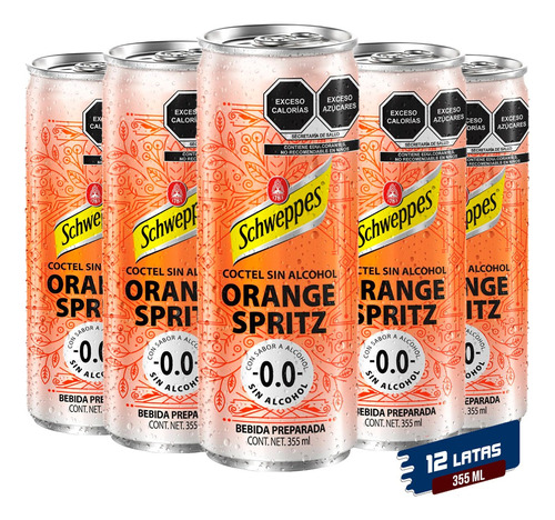 Coctel Sin Alcohol Schweppes Orange Spritz 355 Ml - 12 Pack