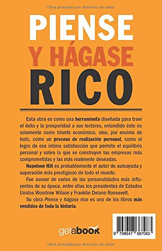Piense Y Hágase Rico, De Hill, Napoleon. Editorial Independently Published, Tapa Pasta Blanda, Edición 1 En Español, 2020