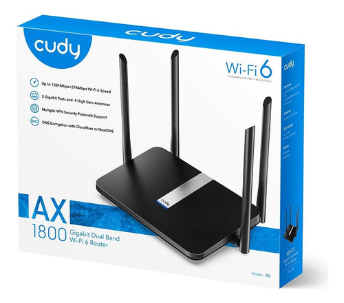 Router Cudy Ax1800 Gigabit Wifi 6 Fibra Optica