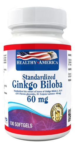 Ginkgo Biloba Estandarizado 60 Mg 100 Softgels Healthy