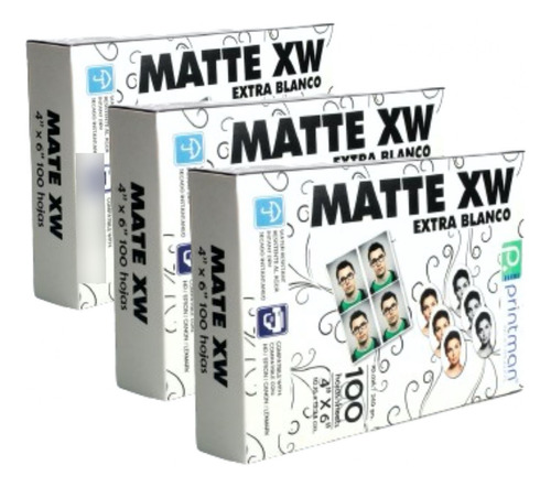 Papel Printman Mate Extra Blanco 100 H,  Paquete Con 3 Pus