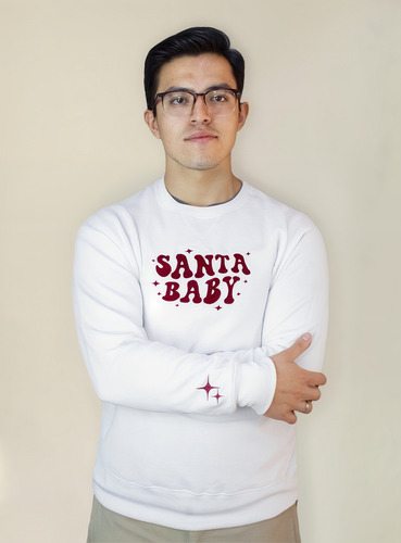 Sudadera Santa Baby, Sueter Navideño, Ugly Sueter, Unisex.