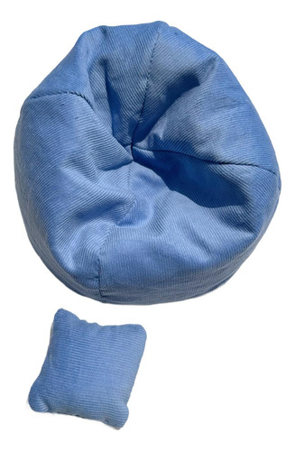 Sofá En Miniatura Con Almohada, Decoración Para Sala Azul