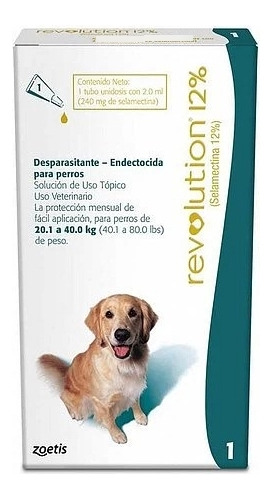 Pipeta Para Pulgas Y Parásitos Revolution Perros 20 A 40 Kg