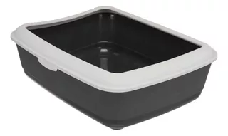 Litera Bandeja Sanitaria Baño Para Gatos Clasica Con Borde Color Gris