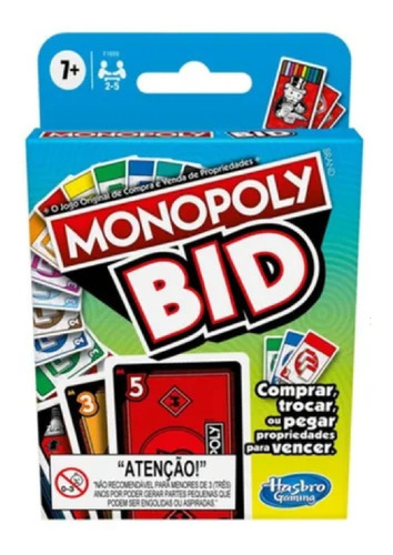 Juego De Cartas Monopoly Bid Hasbro F1699 Playking