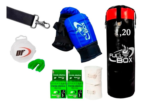 Imagen 3 de 3 de Bolsa Boxeo 1,20 + Guantin + Venda + Soporte + Otros Df