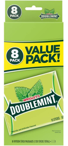 Goma De Mascar Doublemint 6 Paquetes De Valor 48 Unidades