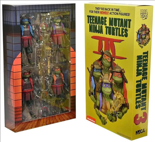 Teenage Mutant Ninja Turtles 3 Samurai Turtles 4 Pack - Neca