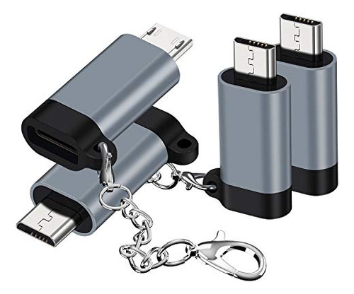 Adaptador Usb C A Micro Usb, (4-pack) Tipo C Hembra A Micro