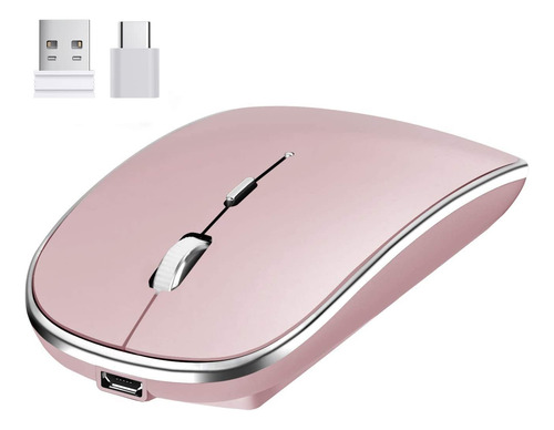 Mouse Inalámbrico, Ratón Inalámbrico Recargable Usb Y Tipo-c