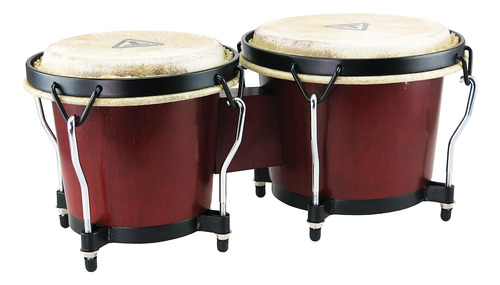 Bongos Ritmo De 6 Pulgadas Y 7 Pulgadas Acabado De Caob...