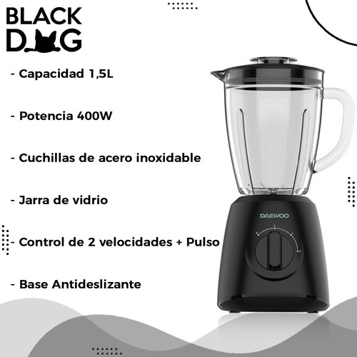 Licuadora Tb9322 Daewoo Pica Hielo Jarra Vidrio 400w 1.5lts