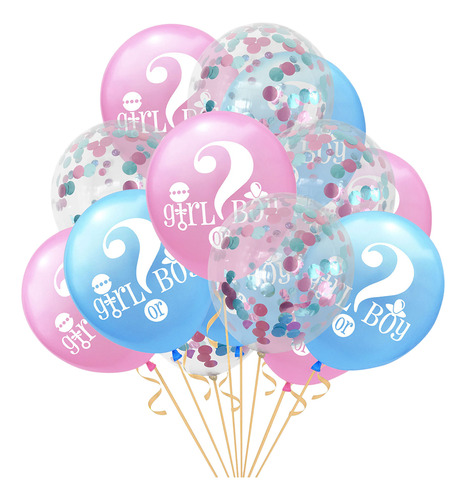 Globos De Fiesta Gender Reveal, 15 Piezas, 12 Pulgadas, Lent