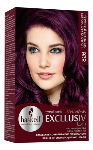 Coloraçao Haskell Tonalizante 826 Louro Claro Violeta Verm