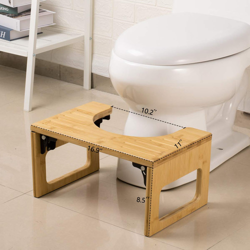 Taburete De Baño Amazerbath Taburete De Bambú Para Inodoro D