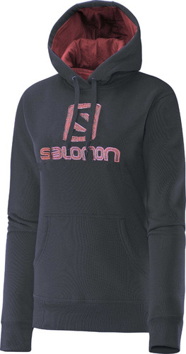 Polera  Femenina Salomon -  Logo Hoodie Ii W Negro - Running